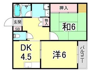 パールハイツ霞ヶ丘【2階】の間取り