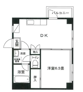 アゼーム冬木【4階】の間取り