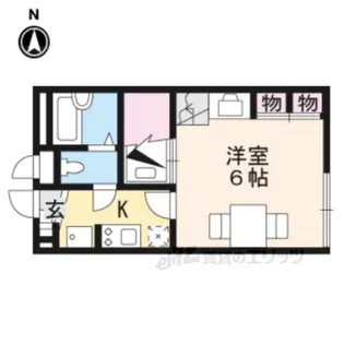 レオパレス八条3【1階】の間取り