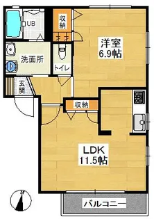 オークヴィラB【2階】の間取り