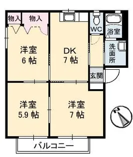 クレール丸山 I【2階】の間取り