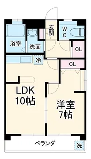 OS・SKYマンション鹿子【1階】の間取り