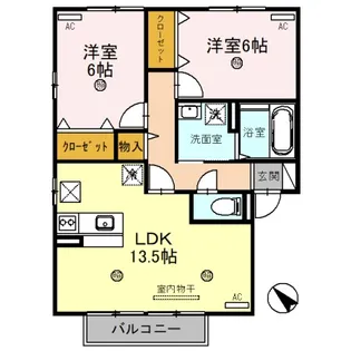 リビングタウン貴生川【1階】の間取り
