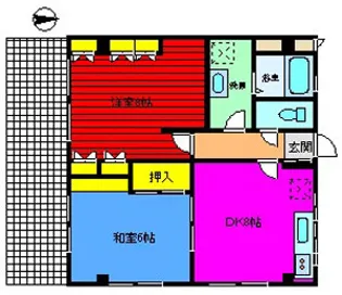 フジミハイツ世田谷【1階】の間取り