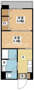 スカイコート西山【4階】の間取り