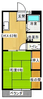 ミワハウスB【1階】の間取り