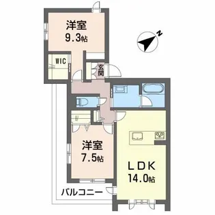 ベレオ・プライム長田町【4階】の間取り