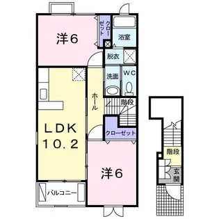 アムールベルB【2階】の間取り