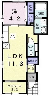 セラーサ セコンディ【1階】の間取り