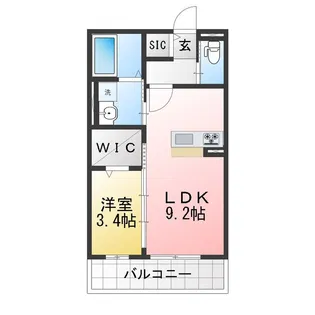 ミアカーサ青池III【2階】の間取り