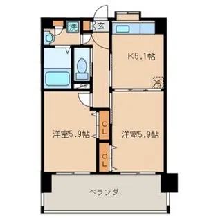 クリムゾン吉塚【6階】の間取り