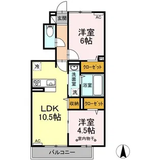 グランセジュール飛田【1階】の間取り