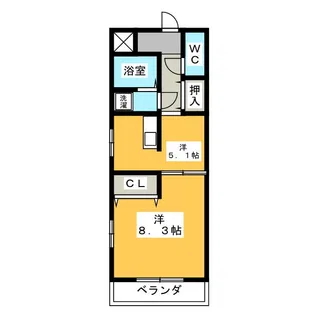 オータム・ライト5【2階】の間取り