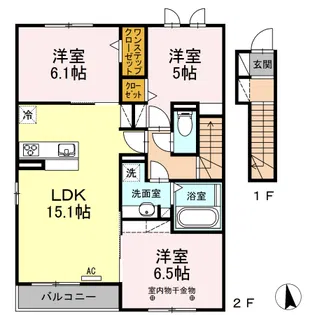 モン.ソレイユ【2階】の間取り