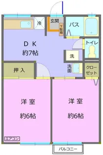 シティハイムだいまち【2階】の間取り
