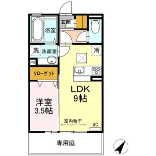 リッチプルメリア【1階】の間取り