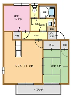ガーデンヒルズ B【1階】の間取り