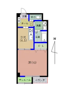 カスティージョ二の宮【4階】の間取り