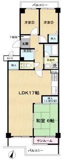 京橋グリーンハイツ4号棟【2階】の間取り