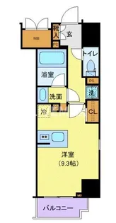 ロイジェントパークス千葉中央【15階】の間取り