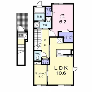 サウス フィオーレ美咲【2階】の間取り