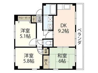 ラ・プラージュ屋代【2階】の間取り