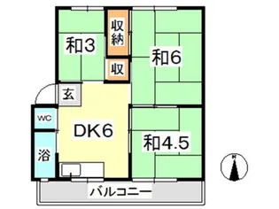 大橋マンション【2階】の間取り