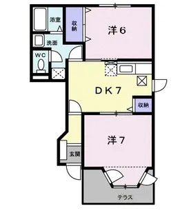 ソレアード シンデンB【1階】の間取り