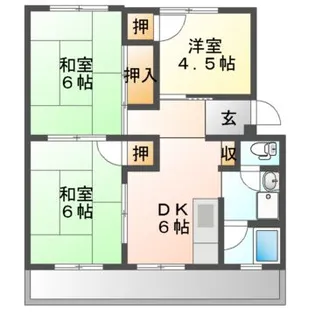 岡マンション【2階】の間取り