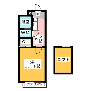 サニーコーポ上名古屋【1階】の間取り