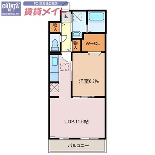 江どばしテラス【1階】の間取り