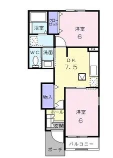 ブラン プレジール A【1階】の間取り
