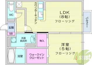 ボナール西多賀【1階】の間取り