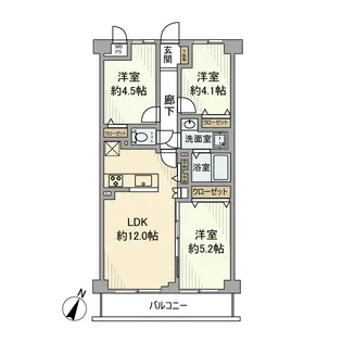 モナーク西浦和パークサイド【5階】の間取り