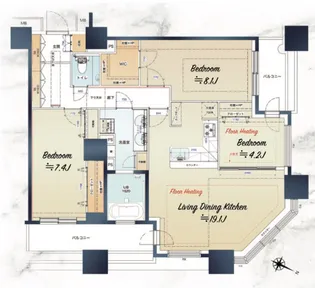 カテリーナ三田タワースイート イーストアーク【28階】の間取り