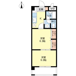 2Kの間取り画像