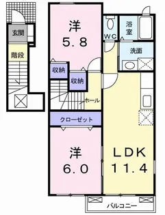 ニュー シャトーB【2階】の間取り