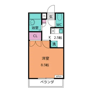 カレッジハイツ六反田【2階】の間取り