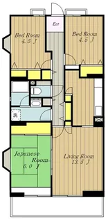 神奈川県大和市中央林間8【マンション】の間取り