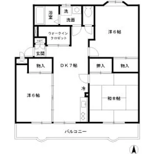 エスポワールいずみ【1階】の間取り
