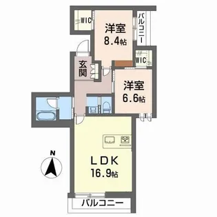 シャーメゾン小栗【3階】の間取り