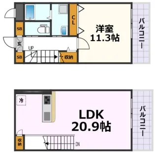 ドゥナーレ名駅西の間取り