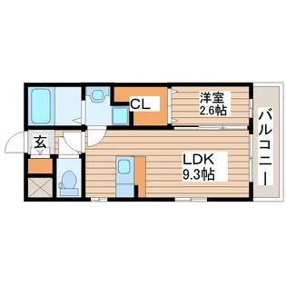 オリンピア長町【2階】の間取り