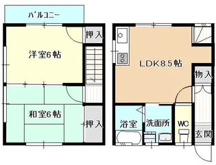 武波二戸建の間取り