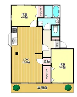 ハイツあおば B【1階】の間取り