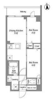 東京都新宿区百人町1【マンション】の間取り
