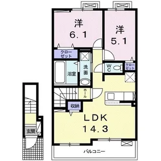 カーサ・ヨシ【2階】の間取り