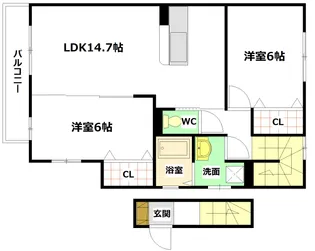 クレールコート【2階】の間取り