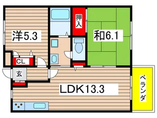 ヒルサイドおゆみ野A【2階】の間取り