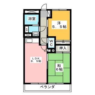ライブパレス花水木【1階】の間取り